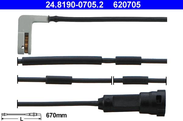 ATE 24.8190-0705.2 - Warning Contact, brake pad wear car-mod.net