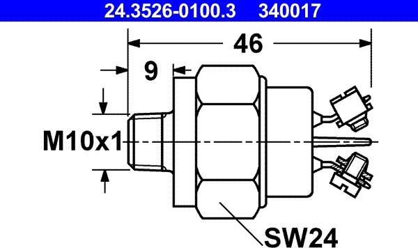 ATE 24.3526-0100.3 - Brake Light Switch / Clutch car-mod.net