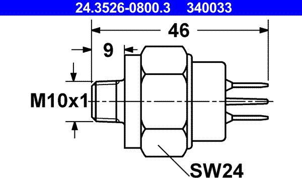 ATE 24.3526-0800.3 - Brake Light Switch / Clutch car-mod.net