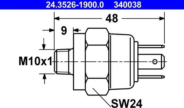 ATE 24.3526-1900.0 - Brake Light Switch / Clutch car-mod.net