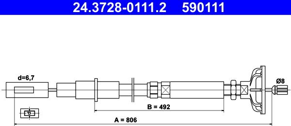 ATE 24.3728-0111.2 - Clutch Cable car-mod.net