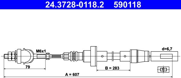 ATE 24.3728-0118.2 - Clutch Cable car-mod.net