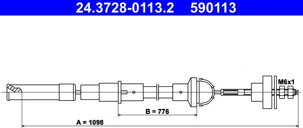 ATE 24.3728-0113.2 - Clutch Cable car-mod.net