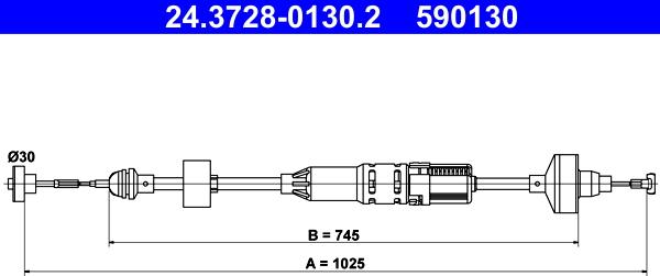 ATE 24.3728-0130.2 - Clutch Cable car-mod.net