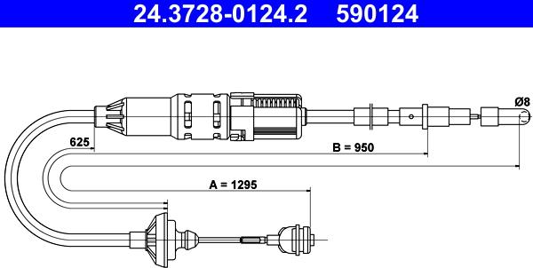 ATE 24.3728-0124.2 - Clutch Cable car-mod.net