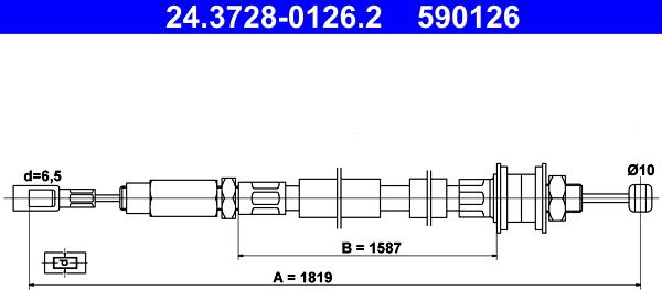 ATE 24.3728-0126.2 - Clutch Cable car-mod.net