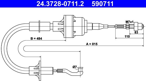 ATE 24.3728-0711.2 - Clutch Cable car-mod.net