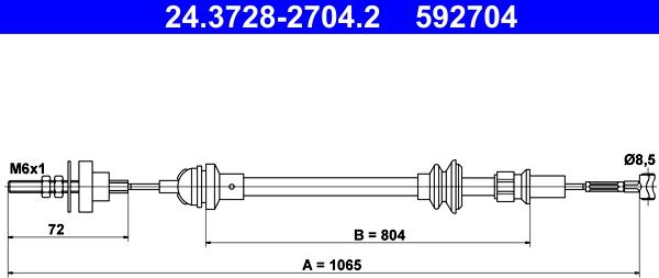 ATE 24.3728-2704.2 - Clutch Cable car-mod.net