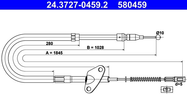 ATE 24.3727-0459.2 - Cable, parking brake car-mod.net