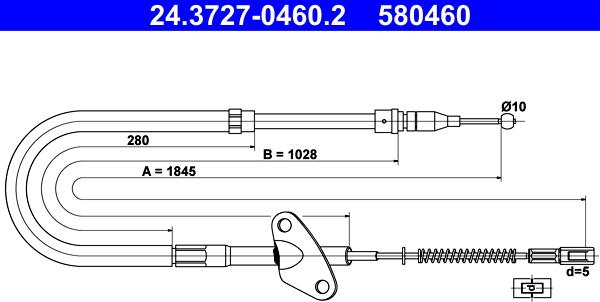 ATE 24.3727-0460.2 - Cable, parking brake car-mod.net
