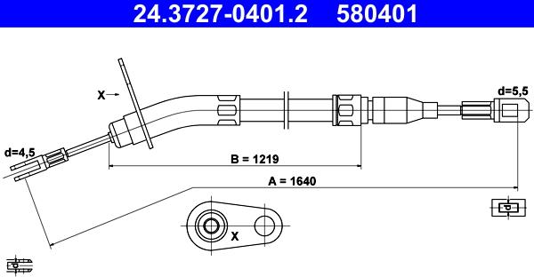 ATE 24.3727-0401.2 - Cable, parking brake car-mod.net