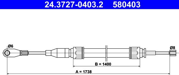 ATE 24.3727-0403.2 - Cable, parking brake car-mod.net