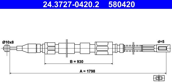 ATE 24.3727-0420.2 - Cable, parking brake car-mod.net
