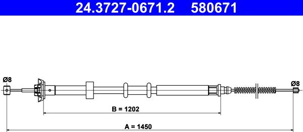 ATE 24.3727-0671.2 - Cable, parking brake car-mod.net