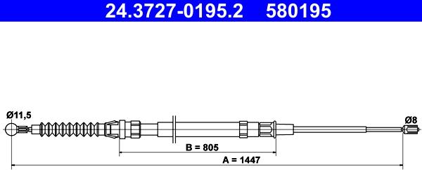 ATE 24.3727-0195.2 - Cable, parking brake car-mod.net