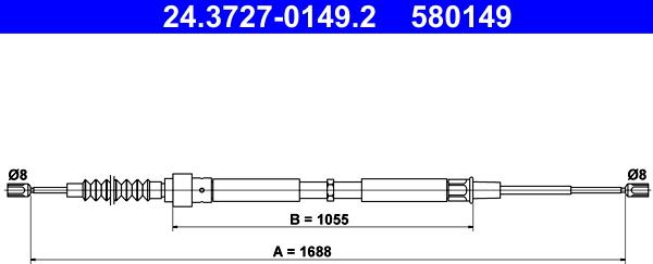 ATE 24.3727-0149.2 - Cable, parking brake car-mod.net