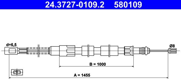 ATE 24.3727-0109.2 - Cable, parking brake car-mod.net