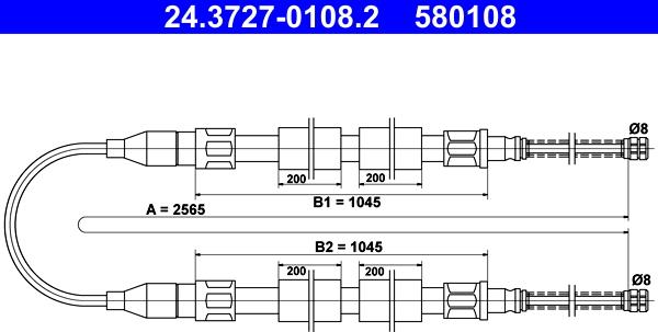 ATE 24.3727-0108.2 - Cable, parking brake car-mod.net