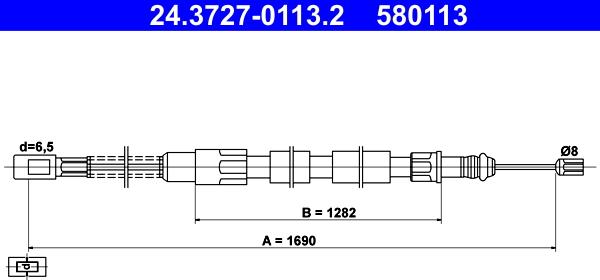 ATE 24.3727-0113.2 - Cable, parking brake car-mod.net