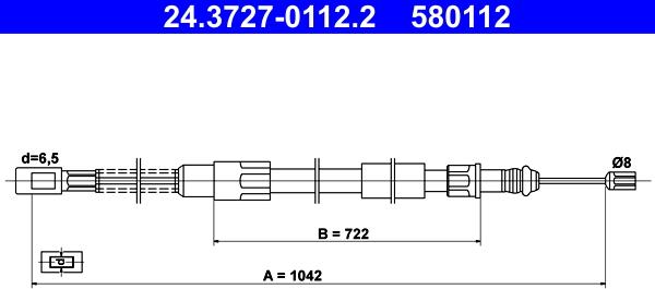 ATE 24.3727-0112.2 - Cable, parking brake car-mod.net