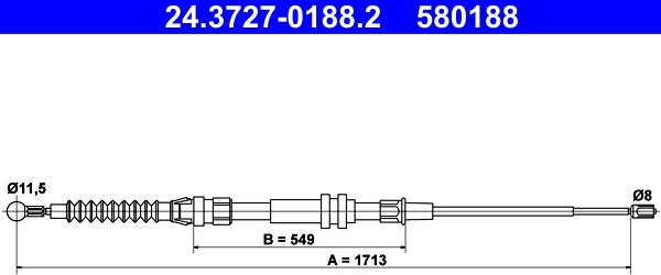 ATE 24.3727-0188.2 - Cable, parking brake car-mod.net