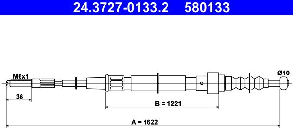 ATE 24.3727-0133.2 - Cable, parking brake car-mod.net