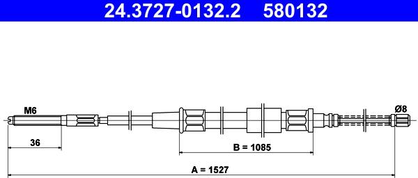 ATE 24.3727-0132.2 - Cable, parking brake car-mod.net