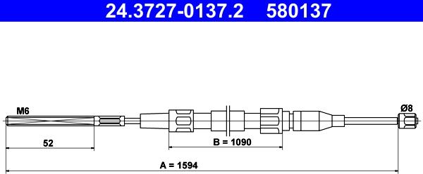 ATE 24.3727-0137.2 - Cable, parking brake car-mod.net