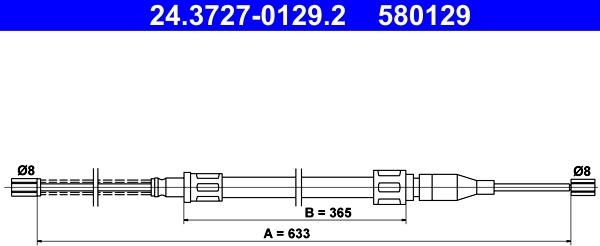 ATE 24.3727-0129.2 - Cable, parking brake car-mod.net