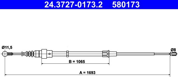 ATE 24.3727-0173.2 - Cable, parking brake car-mod.net