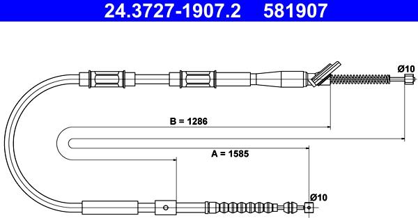 ATE 24.3727-1907.2 - Cable, parking brake car-mod.net