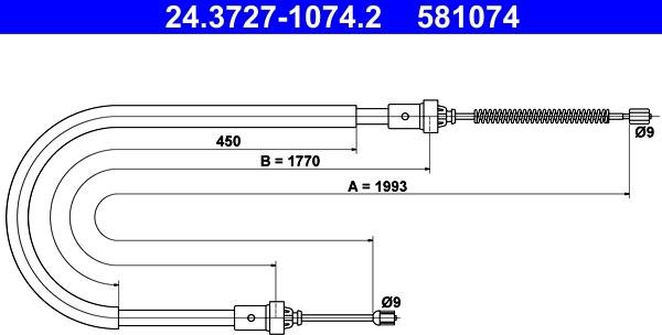 ATE 24.3727-1074.2 - Cable, parking brake car-mod.net