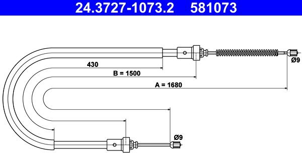 ATE 24.3727-1073.2 - Cable, parking brake car-mod.net
