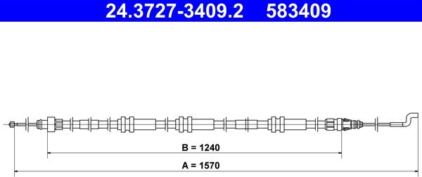 ATE 24.3727-3409.2 - Cable, parking brake car-mod.net