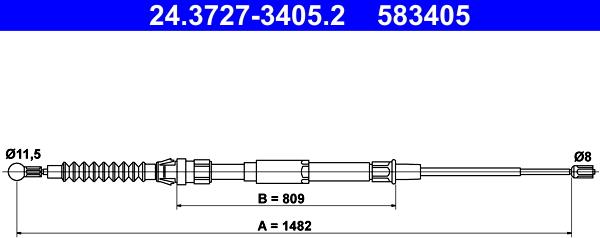 ATE 24.3727-3405.2 - Cable, parking brake car-mod.net