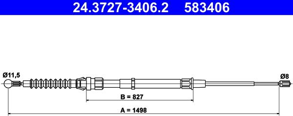 ATE 24.3727-3406.2 - Cable, parking brake car-mod.net