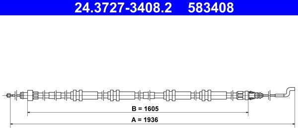ATE 24.3727-3408.2 - Cable, parking brake car-mod.net