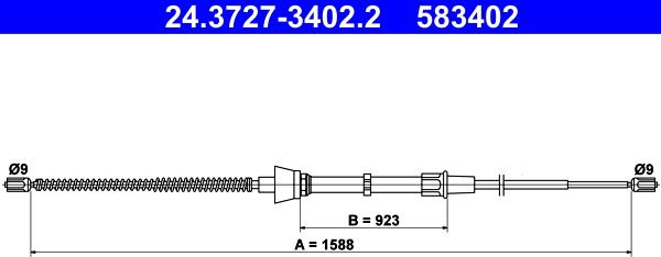 ATE 24.3727-3402.2 - Cable, parking brake car-mod.net