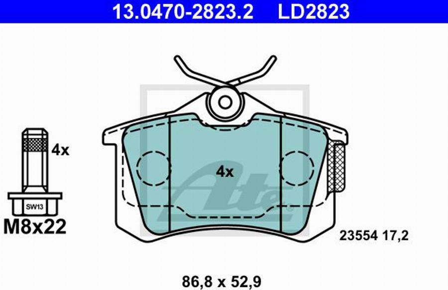 ATE LD2823 - Brake Pad Set, disc brake car-mod.net