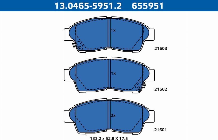 ATE-APAC 13.0465-5951.2 - Brake Pad Set, disc brake car-mod.net