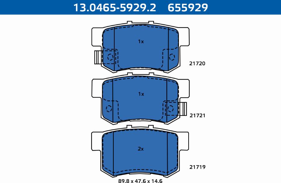 ATE-APAC 13.0465-5929.2 - Brake Pad Set, disc brake car-mod.net