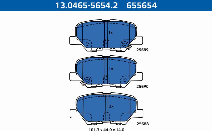 ATE-APAC 13.0465-5654.2 - Brake Pad Set, disc brake car-mod.net