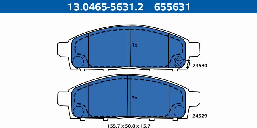 ATE-APAC 13.0465-5631.2 - Brake Pad Set, disc brake car-mod.net