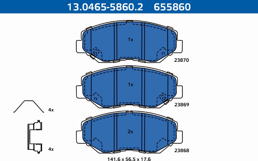 ATE-APAC 13.0465-5860.2 - Brake Pad Set, disc brake car-mod.net