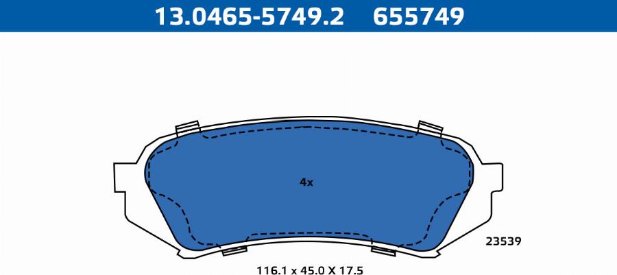 ATE-APAC 13.0465-5749.2 - Brake Pad Set, disc brake car-mod.net