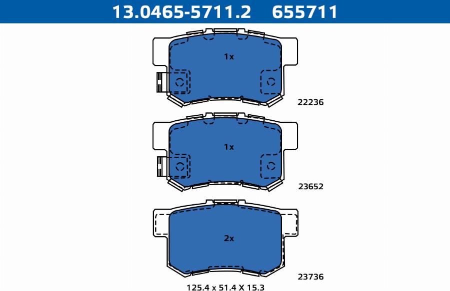 ATE-APAC 13.0465-5711.2 - Brake Pad Set, disc brake car-mod.net