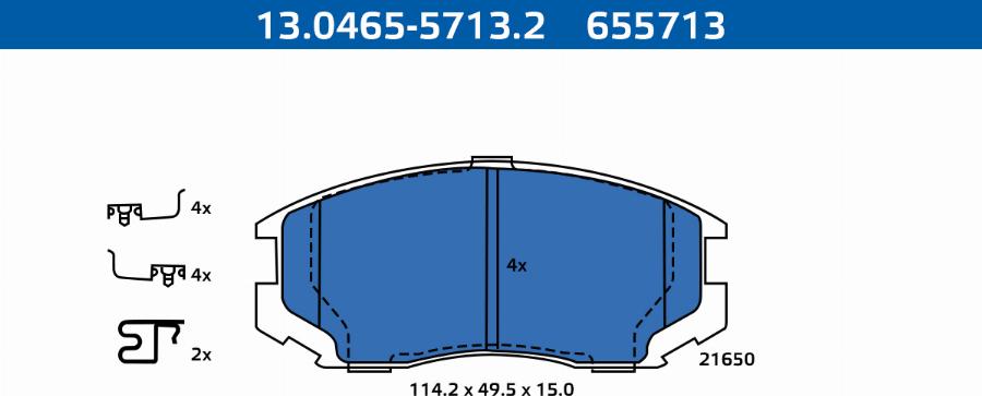 ATE-APAC 13.0465-5713.2 - Brake Pad Set, disc brake car-mod.net