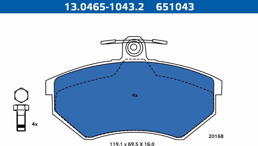 ATE-APAC 13.0465-1043.2 - Brake Pad Set, disc brake car-mod.net