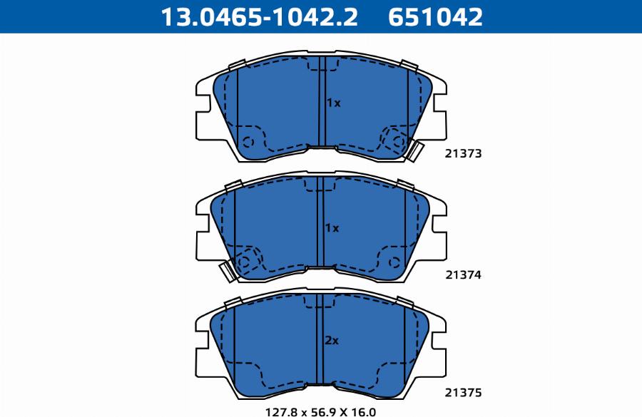 ATE-APAC 13.0465-1042.2 - Brake Pad Set, disc brake car-mod.net