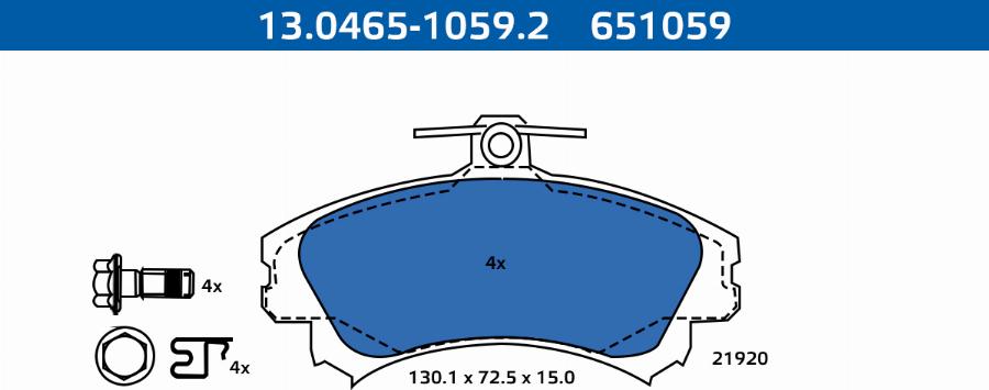 ATE-APAC 13.0465-1059.2 - Brake Pad Set, disc brake car-mod.net